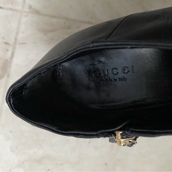 $850 Gucci Made in Italy Darwin Nero Black Leather Ankle Boots Booties Size 6/36 - Picture 12 of 15